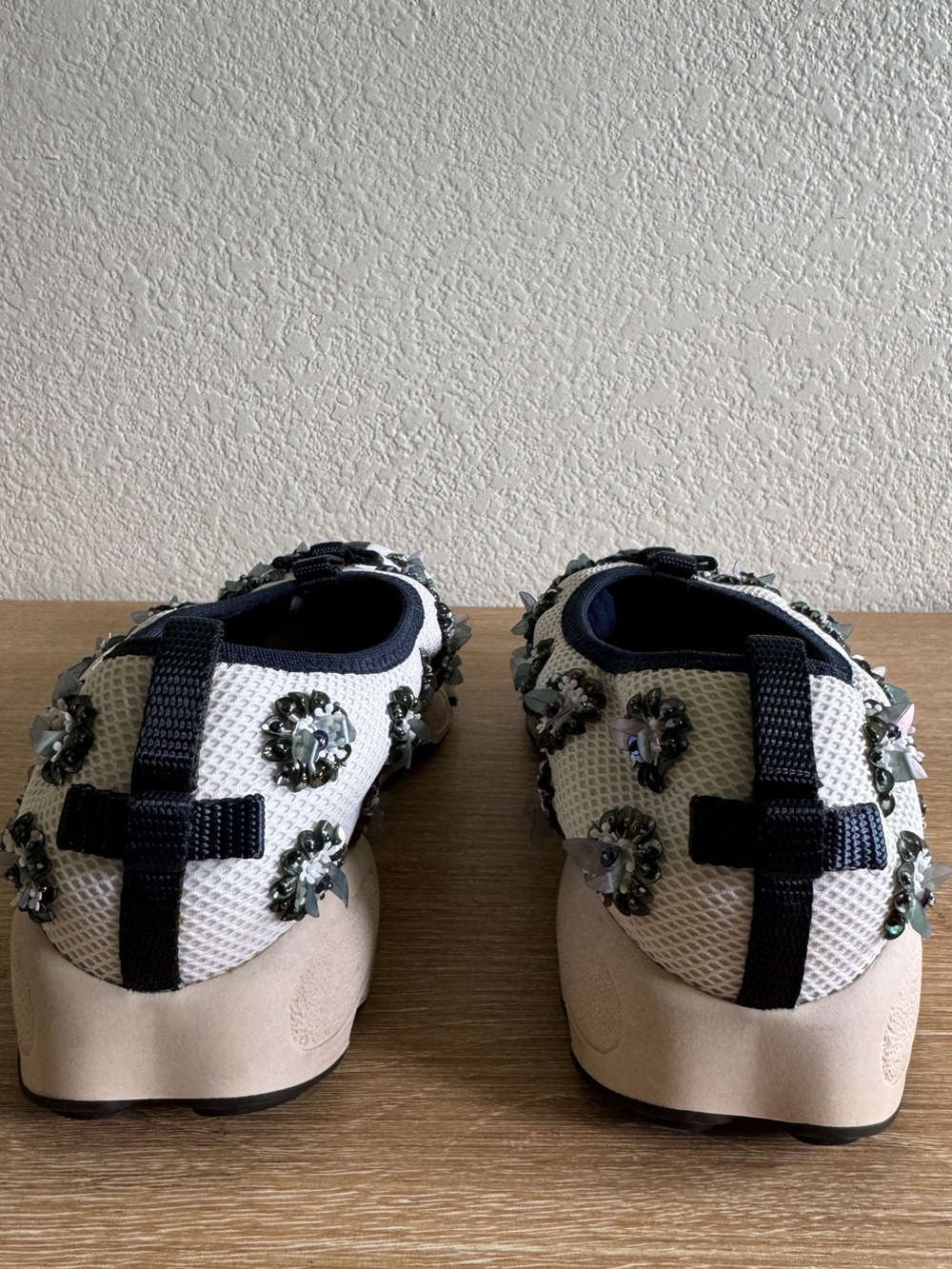 Dior Fusion White Floral Sequin Mesh Sneakers Size 37 - Picture 6 of 9